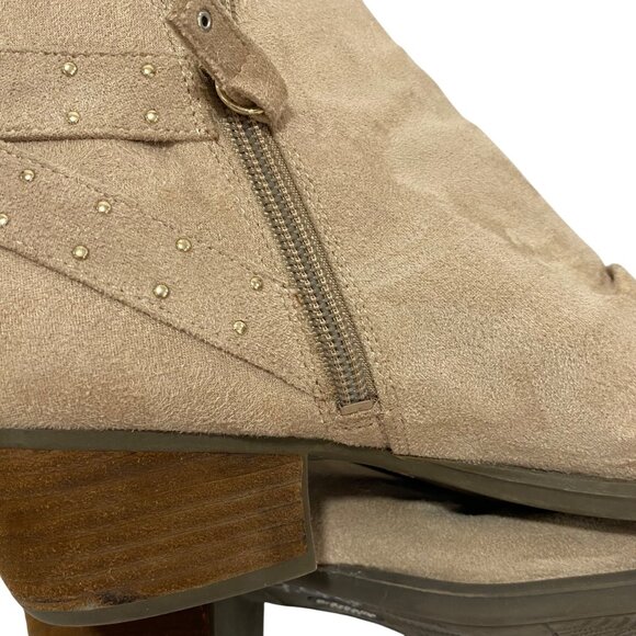 Dr. Scholls Tan Suede Ankle Booties With Straps & Buckle Accents - Womens Size 9 - Picture 9 of 10